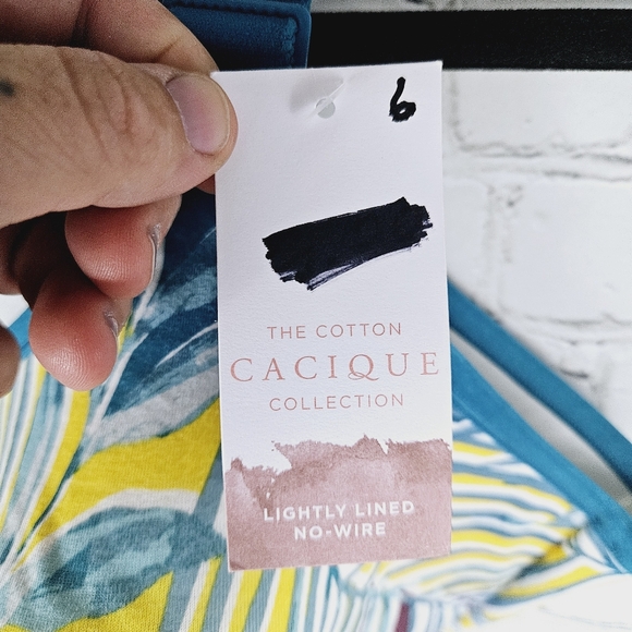 CACIQUE | leaf palm tree tropical pattern wireless bra - Picture 4 of 8